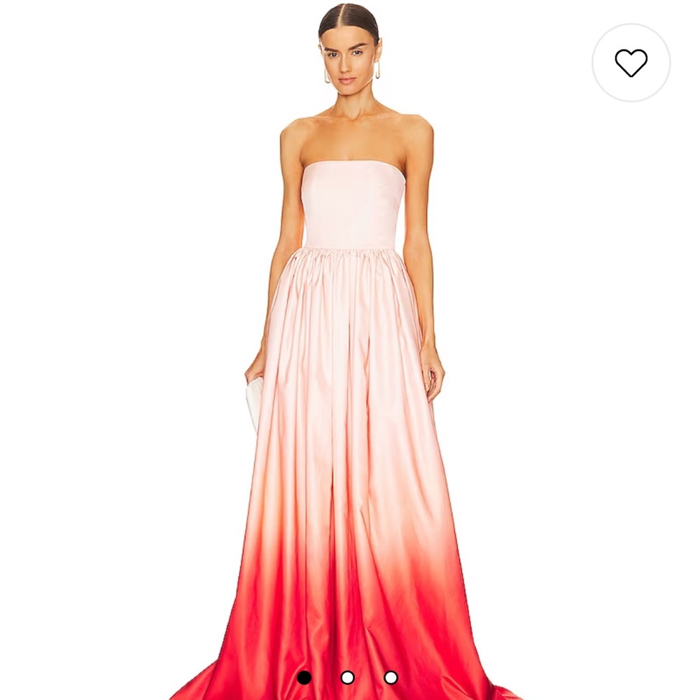 SAU LEE Teigen Gown in Blush Red Ombre